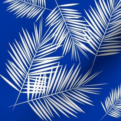 Palm leaf - cobalt blue, tropical palm tree Palm leaves 