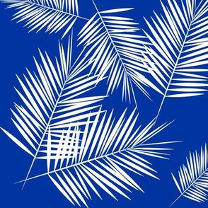 Palm leaf - cobalt blue, tropical palm tree Palm leaves 