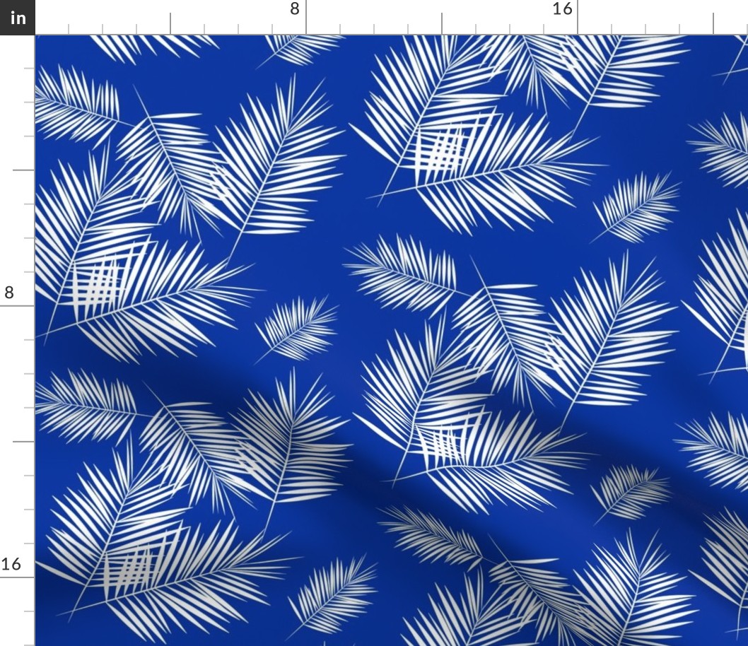 Palm leaf - cobalt blue, tropical palm tree Palm leaves 