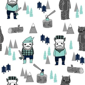 lumberjack fabric // woodcutter woodland forest illustration fall autumn design by andrea lauren