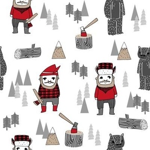 lumberjack fabric // woodcutter woodland forest illustration fall autumn design by andrea lauren