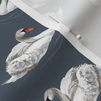 Swans on Blue - Smaller Scale