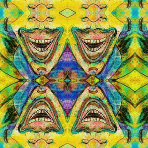 TIKI JUST A TRIBAL KALEIDOSCOPIC SMILE TRIANGLE LOZENGE