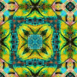 TIKI TRIBAL SQUARE 1 TURQUOISE