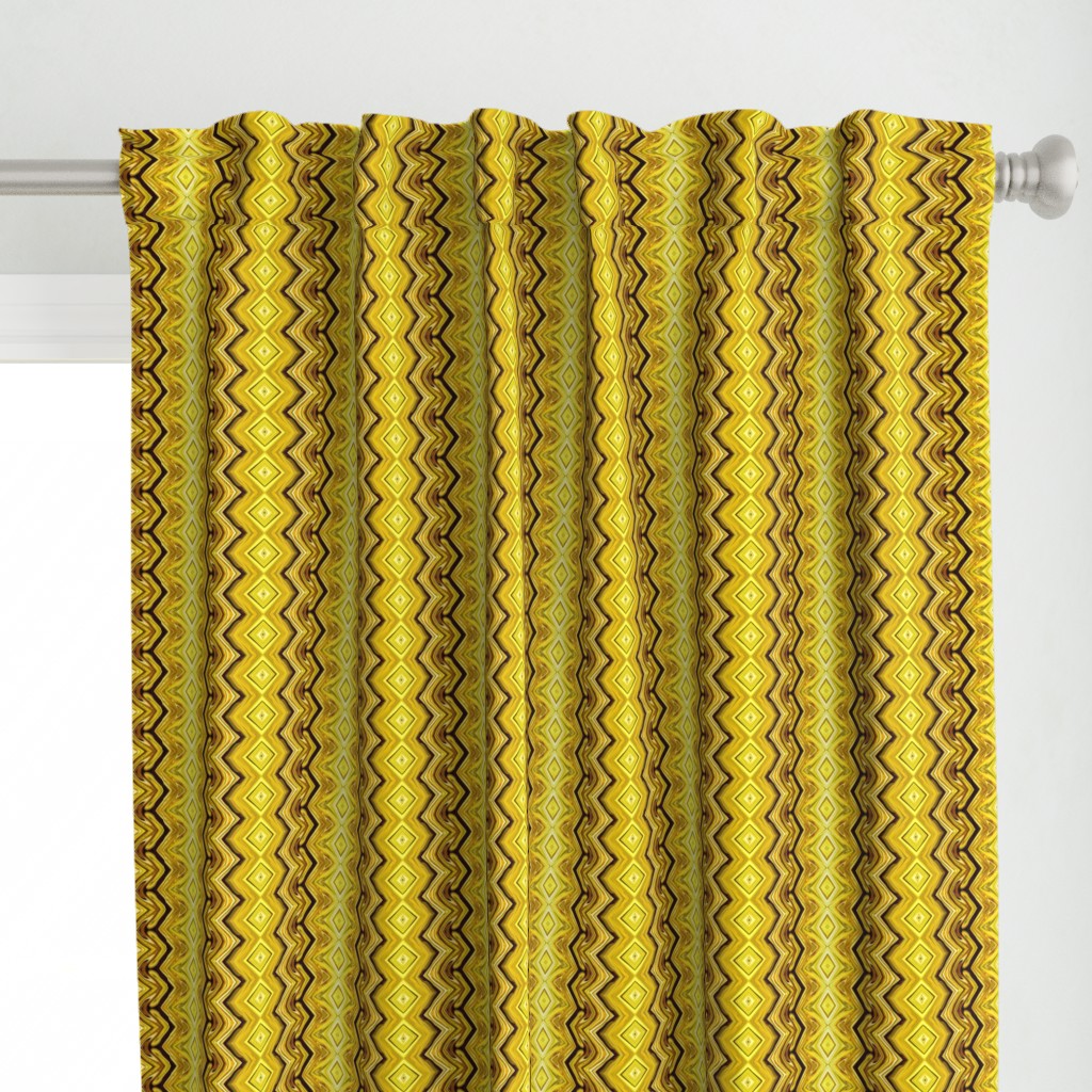 Earthy Rickrack Stripes in Yellow and Brown