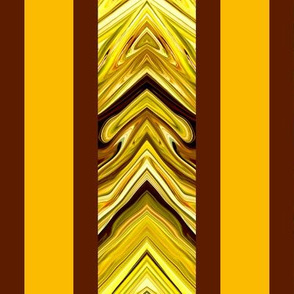 Large - Earthy Arrowhead Stripes  - golden yellow, rust  and brown