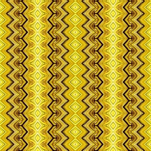 Earthy Rickrack Stripes in Yellow and Brown