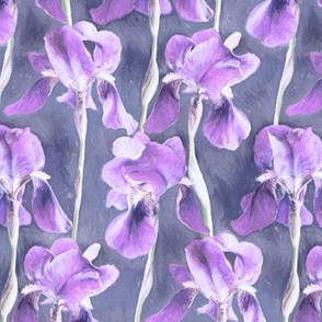 Simple Iris Pattern in Pastel Purple Small Print