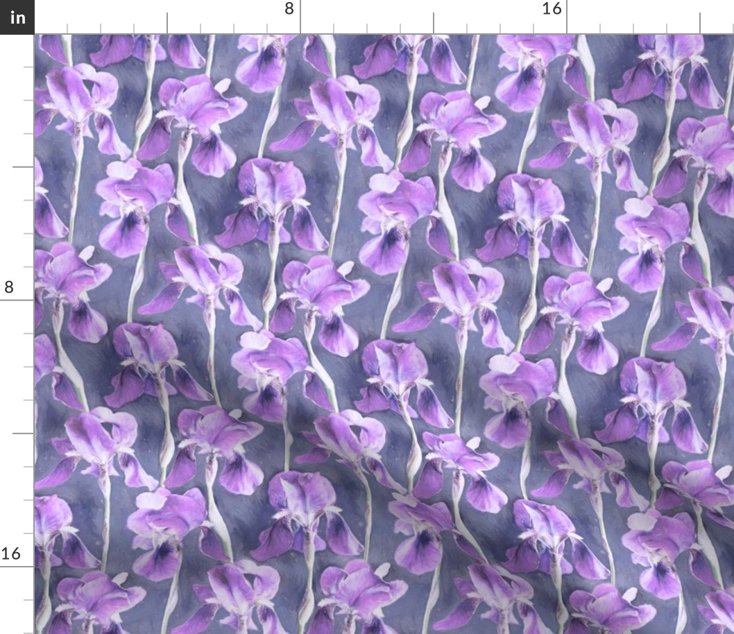 Simple Iris Pattern in Pastel Purple Small Print