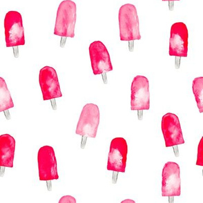 watercolor popsicles - cherry