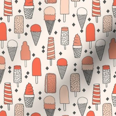 ice cream fabric // sweet blush coral pastel girly summer tropical girls illustration food print