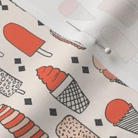 ice cream fabric // sweet blush coral pastel girly summer tropical girls illustration food print