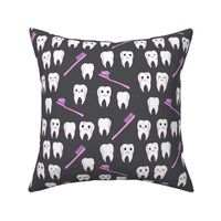 teeth fabric // cute kawaii tooth fabric, dentist teeth design by andrea lauren