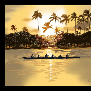 Framed Hawaiian Sunset Panel.