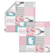 Dream Big Little Girl Wholecloth Cheater Quilt - Rotated