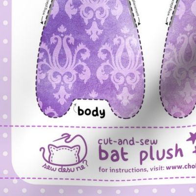 Cut & Sew Purple Damask Bat Plush