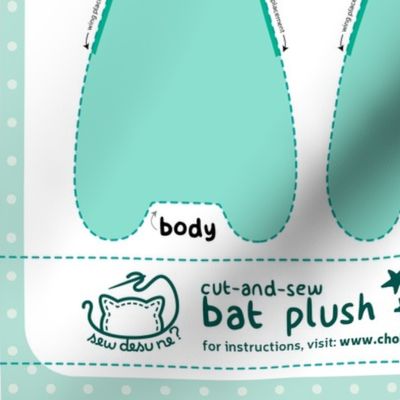 Cut & Sew Aqua Bat Plush