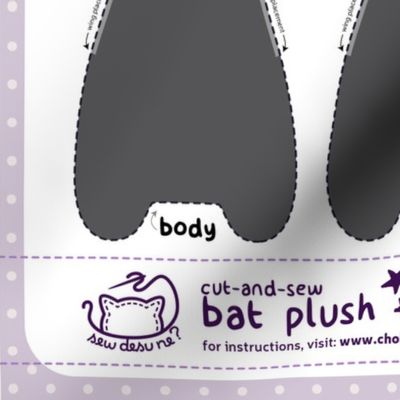 Cut & Sew Gray Bat Plush