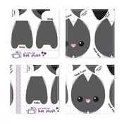 Cut & Sew Gray Bat Plush