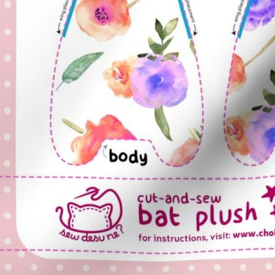 Cut & Sew Floral Bat Plush