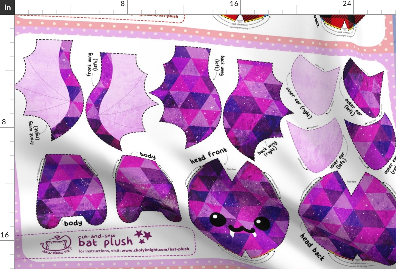 Cut & Sew Bat Plush Bundle Dark