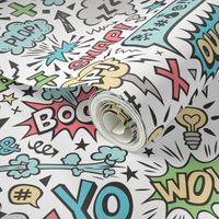 Comic Book Speech Text Bubbles Superhero Doodle