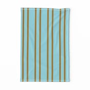 Earth and Sky Double Pinstripes in Sky Blue and Sandy Tan - 4 inch repeat