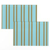 Earth and Sky Double Pinstripes in Sky Blue and Sandy Tan - 4 inch repeat