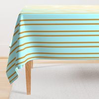 Earth and Sky Double Pinstripes in Sky Blue and Sandy Tan - 4 inch repeat