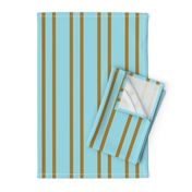 Earth and Sky Double Pinstripes in Sky Blue and Sandy Tan - 4 inch repeat