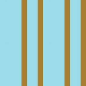 Earth and Sky Double Pinstripes in Sky Blue and Sandy Tan - 4 inch repeat