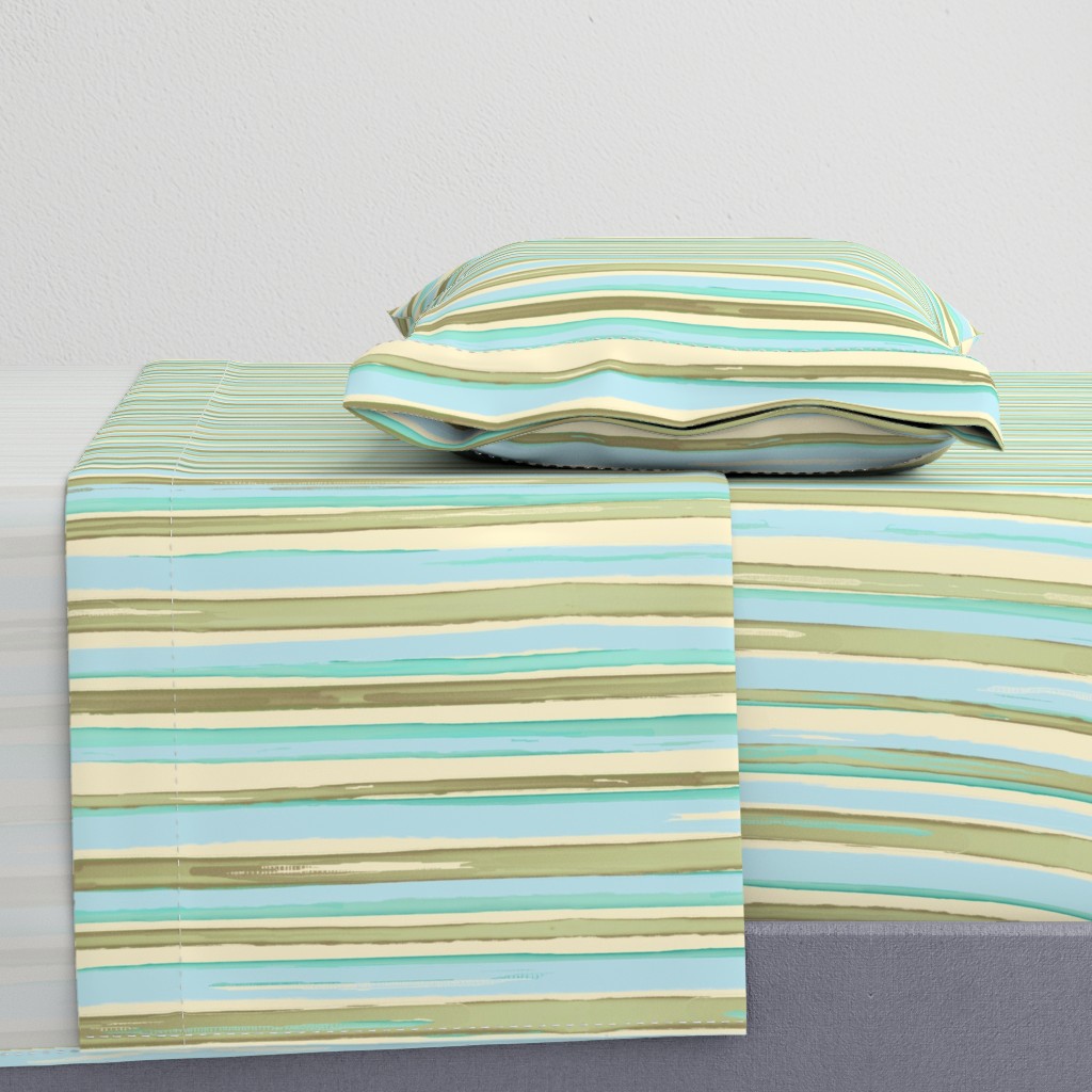 kitchen stripes - aqua multicolor