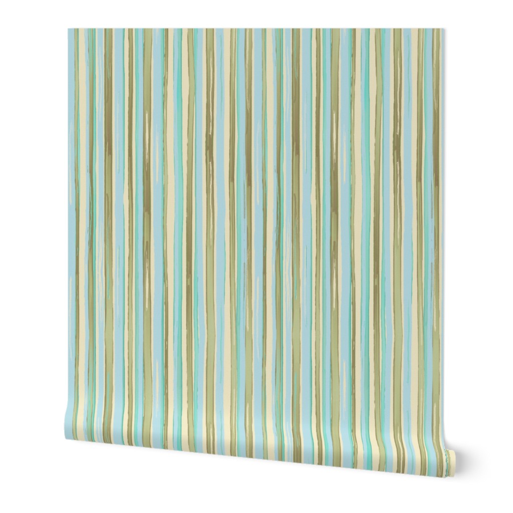 kitchen stripes - aqua multicolor