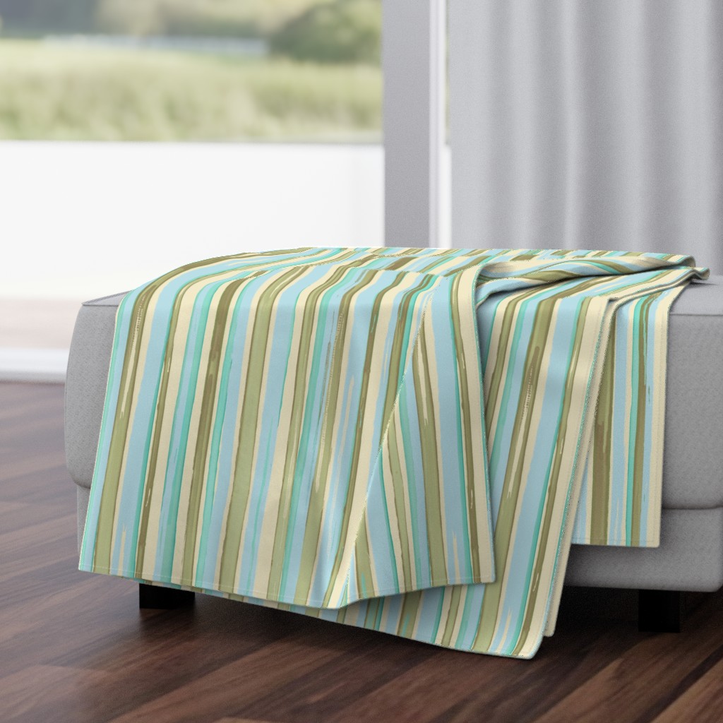 kitchen stripes - aqua multicolor