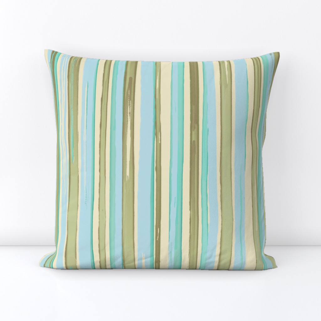 kitchen stripes - aqua multicolor