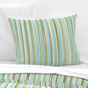 kitchen stripes - aqua multicolor