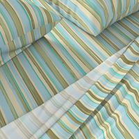 kitchen stripes - aqua multicolor