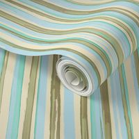 kitchen stripes - aqua multicolor