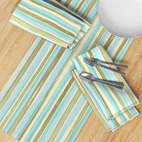 kitchen stripes - aqua multicolor