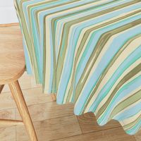 kitchen stripes - aqua multicolor