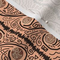 tribal style swirls tan