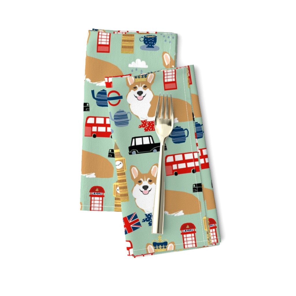 corgis in london fabric uk big ben british fabric