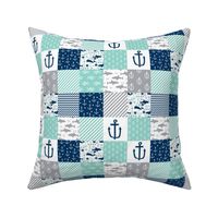 2" quilt squares nautical anchor 