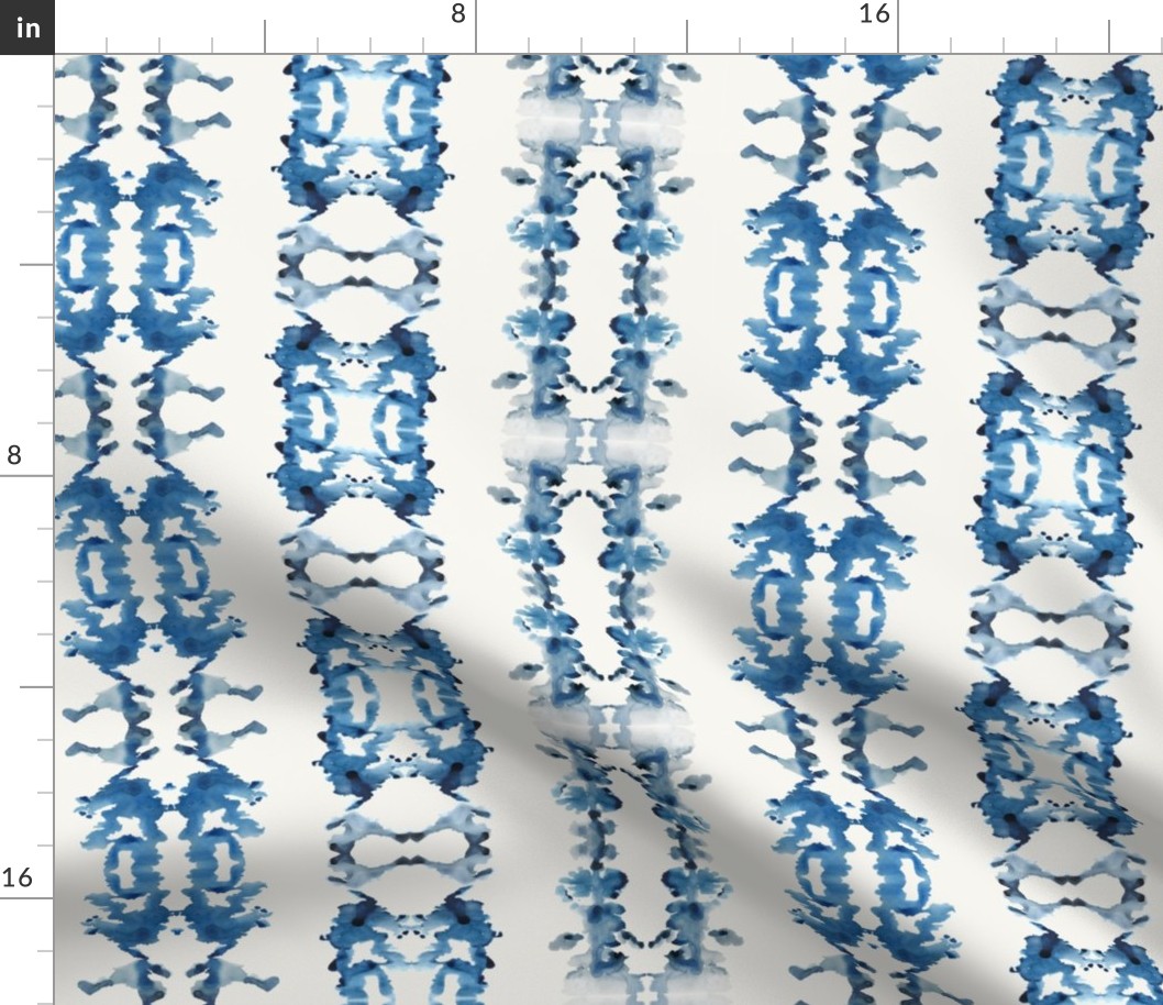 Small Rorschach Stripe- Indigo Blues