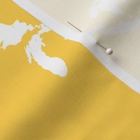 Great Lakes silhouette - 6" white on yellow