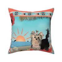 Yorkie - Brandy Seashore Pillow panel
