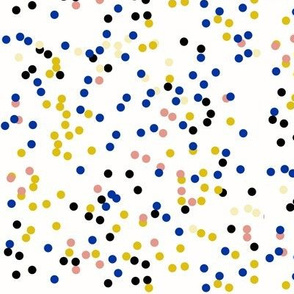 Confetti dots - small dots cobalt yellow black