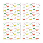 Colorful Marching Dogs pattern Smaller Scale kids illustration