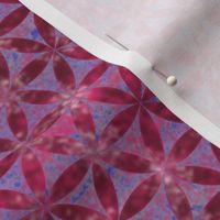 Batik Inspired Interlocked Circles in Pink and Blue