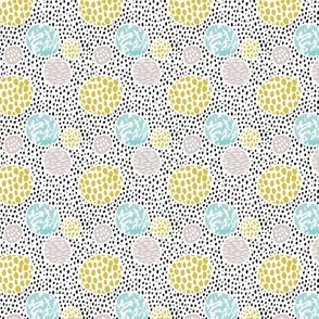 Cool dots and freckles circle abstract memphis style dots in pastel gender neutral XXS
